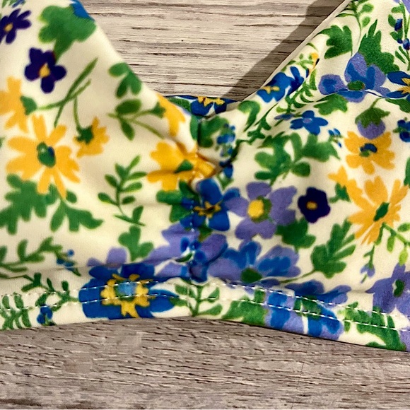 PacSun Floral Piper Scrunch Strap Tank Bikini Top - New with Tags - Picture 8 of 12